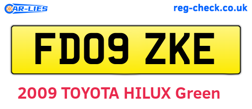 FD09ZKE are the vehicle registration plates.