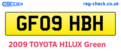 GF09HBH are the vehicle registration plates.