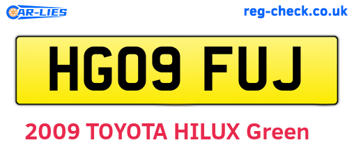 HG09FUJ are the vehicle registration plates.