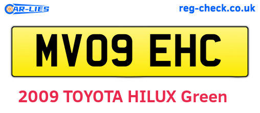 MV09EHC are the vehicle registration plates.