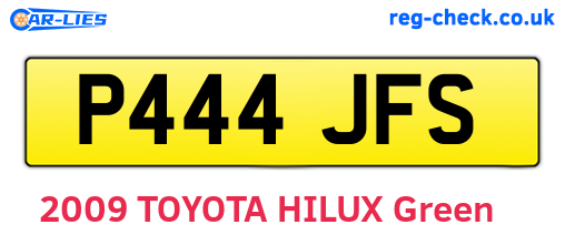 P444JFS are the vehicle registration plates.