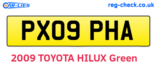 PX09PHA are the vehicle registration plates.