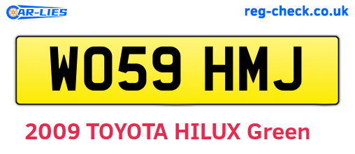 WO59HMJ are the vehicle registration plates.