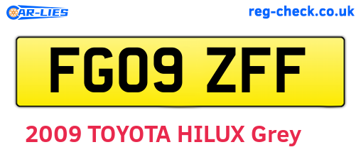 FG09ZFF are the vehicle registration plates.