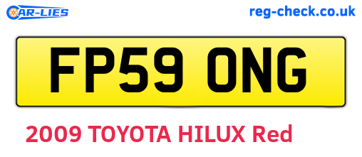 FP59ONG are the vehicle registration plates.