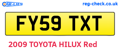 FY59TXT are the vehicle registration plates.