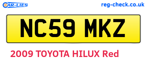 NC59MKZ are the vehicle registration plates.