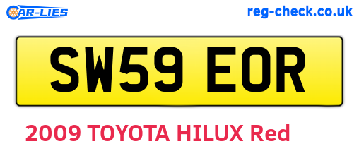 SW59EOR are the vehicle registration plates.