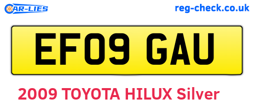 EF09GAU are the vehicle registration plates.