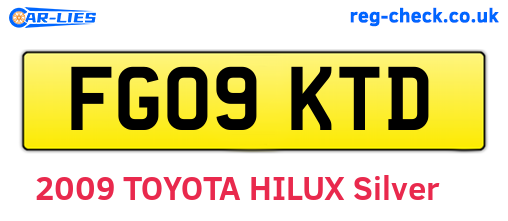 FG09KTD are the vehicle registration plates.