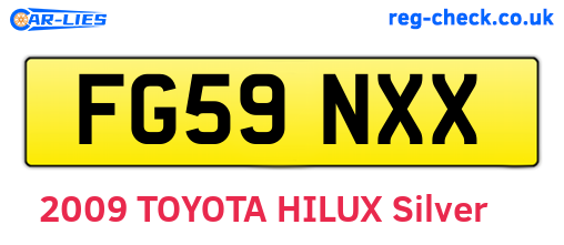 FG59NXX are the vehicle registration plates.