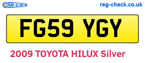 FG59YGY are the vehicle registration plates.