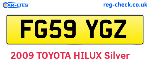 FG59YGZ are the vehicle registration plates.