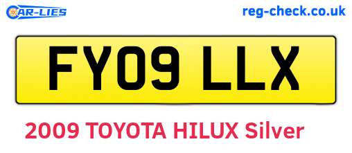 FY09LLX are the vehicle registration plates.
