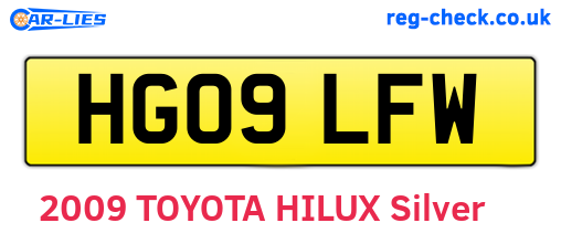 HG09LFW are the vehicle registration plates.