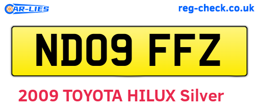 ND09FFZ are the vehicle registration plates.
