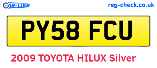 PY58FCU are the vehicle registration plates.