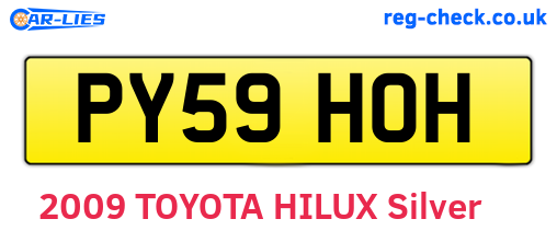 PY59HOH are the vehicle registration plates.