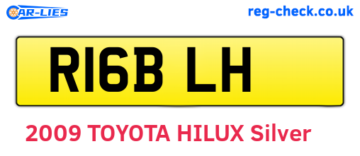 R16BLH are the vehicle registration plates.