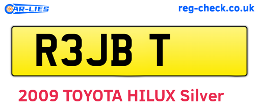 R3JBT are the vehicle registration plates.