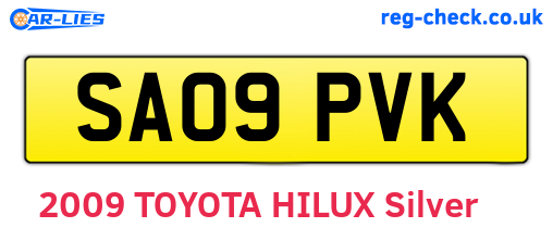 SA09PVK are the vehicle registration plates.