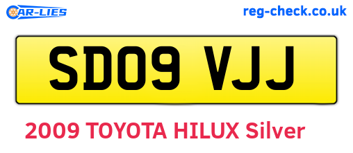 SD09VJJ are the vehicle registration plates.