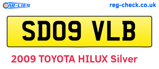 SD09VLB are the vehicle registration plates.