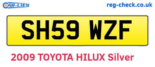 SH59WZF are the vehicle registration plates.