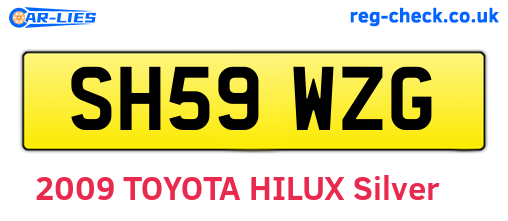 SH59WZG are the vehicle registration plates.