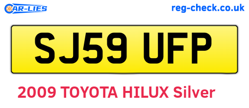 SJ59UFP are the vehicle registration plates.