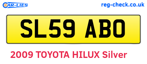 SL59ABO are the vehicle registration plates.