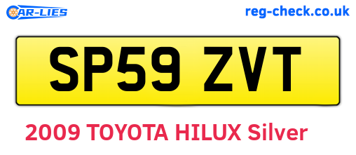 SP59ZVT are the vehicle registration plates.