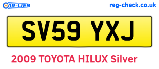 SV59YXJ are the vehicle registration plates.