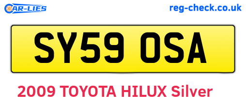 SY59OSA are the vehicle registration plates.