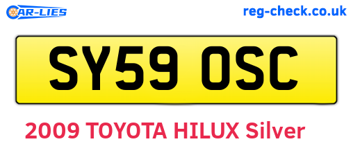 SY59OSC are the vehicle registration plates.