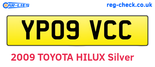 YP09VCC are the vehicle registration plates.