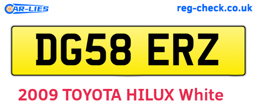 DG58ERZ are the vehicle registration plates.