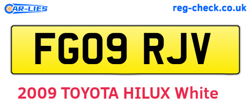 FG09RJV are the vehicle registration plates.
