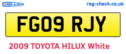 FG09RJY are the vehicle registration plates.