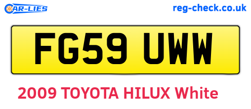 FG59UWW are the vehicle registration plates.