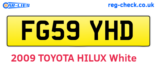 FG59YHD are the vehicle registration plates.