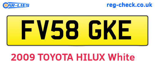 FV58GKE are the vehicle registration plates.
