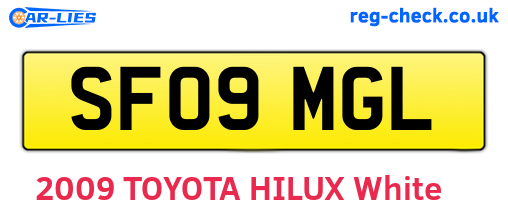 SF09MGL are the vehicle registration plates.