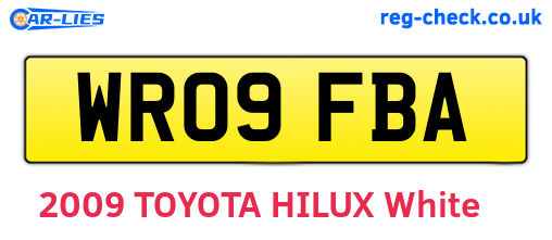 WR09FBA are the vehicle registration plates.