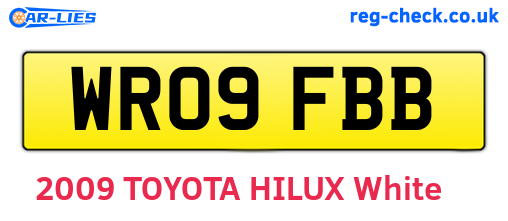WR09FBB are the vehicle registration plates.