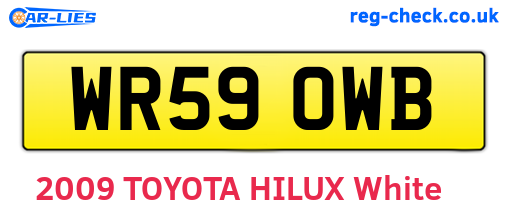 WR59OWB are the vehicle registration plates.