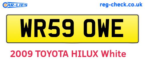 WR59OWE are the vehicle registration plates.