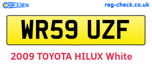 WR59UZF are the vehicle registration plates.