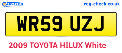 WR59UZJ are the vehicle registration plates.