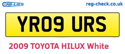 YR09URS are the vehicle registration plates.